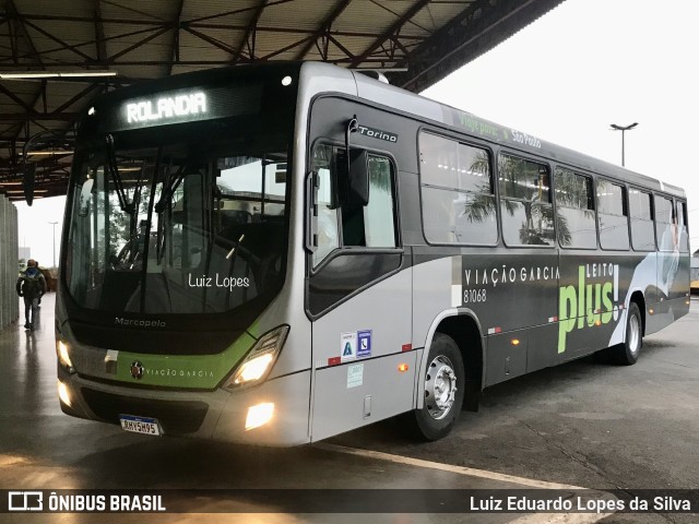 Viação Garcia 81068 na cidade de Londrina, Paraná, Brasil, por Luiz Eduardo Lopes da Silva. Número da foto: #10351917.