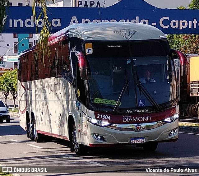 Viação Diamond Turismo 21304 na cidade de Aparecida, São Paulo, Brasil, por Vicente de Paulo Alves. Número da foto: #10352319.