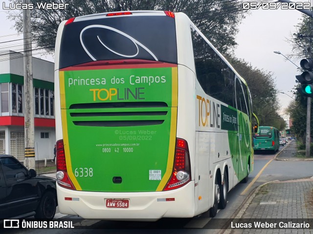 Expresso Princesa dos Campos 6338 na cidade de Curitiba, Paraná, Brasil, por Lucas Weber Calizario. ID da foto: 10352452.