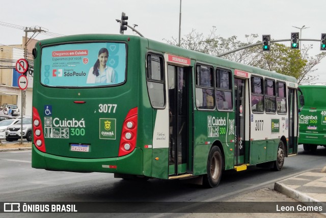 Expresso Caribus Transportes 3077 na cidade de Cuiabá, Mato Grosso, Brasil, por Leon Gomes. ID da foto: 10351656.