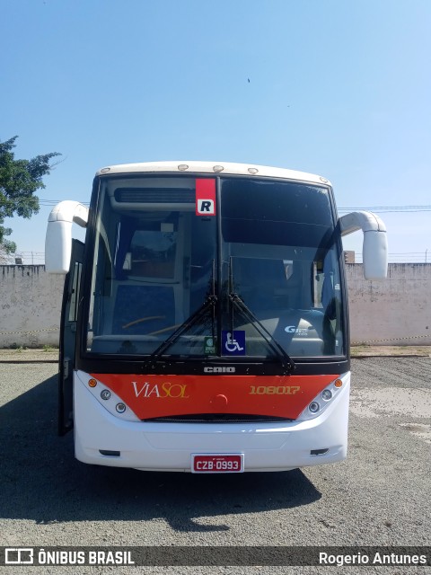 ViaSol Transportes Rodoviários 108017 na cidade de Araras, São Paulo, Brasil, por Rogerio Antunes. Número da foto: #10351911.
