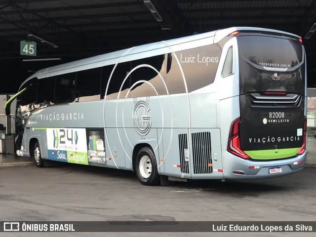 Viação Garcia 82008 na cidade de Londrina, Paraná, Brasil, por Luiz Eduardo Lopes da Silva. ID da foto: 10351939.