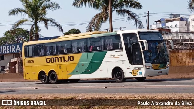 Empresa Gontijo de Transportes 21105 na cidade de Betim, Minas Gerais, Brasil, por Paulo Alexandre da Silva. ID da foto: 10358071.