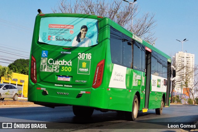 Expresso Caribus Transportes 3016 na cidade de Cuiabá, Mato Grosso, Brasil, por Leon Gomes. Número da foto: #10358871.