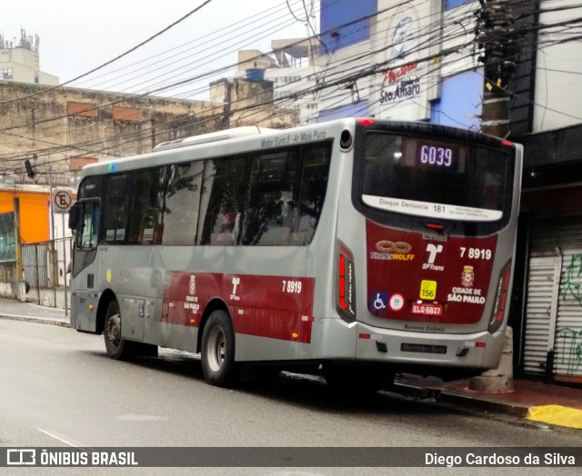Transwolff Transportes e Turismo 7 8919 na cidade de São Paulo, São Paulo, Brasil, por Diego Cardoso da Silva. Número da foto: #10360927.