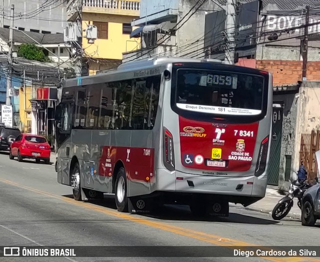 Transwolff Transportes e Turismo 7 8341 na cidade de São Paulo, São Paulo, Brasil, por Diego Cardoso da Silva. ID da foto: 10360690.