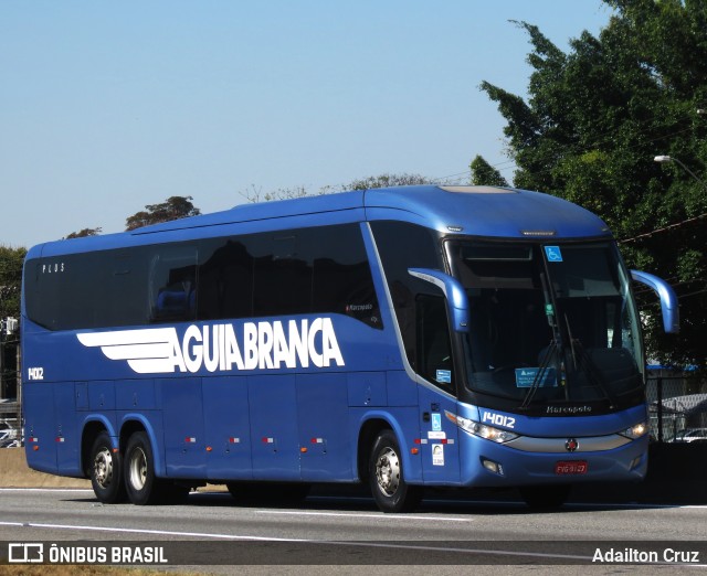 Viação Águia Branca 14012 na cidade de Guaratinguetá, São Paulo, Brasil, por Adailton Cruz. ID da foto: 10361565.