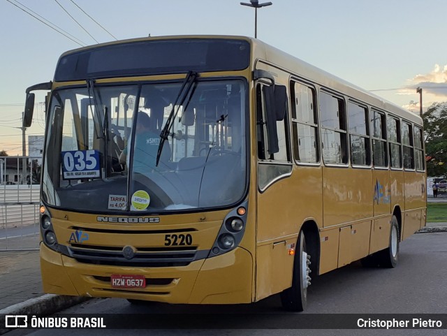 AVP - Auto Viação Paraíso 5220 na cidade de Aracaju, Sergipe, Brasil, por Cristopher Pietro. Número da foto: #10361795.