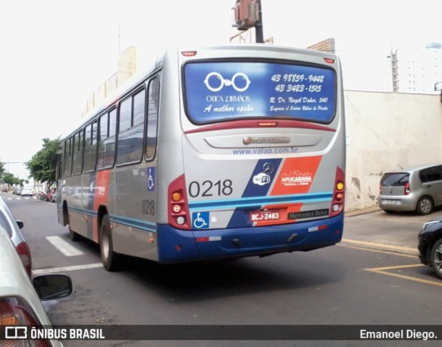 VAL - Viação Apucarana Ltda. 0218 na cidade de Apucarana, Paraná, Brasil, por Emanoel Diego.. ID da foto: 10361350.