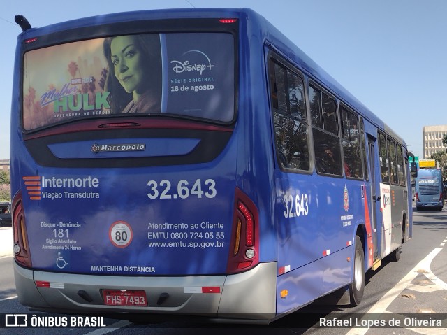 Viação Transdutra 32.643 na cidade de São Paulo, São Paulo, Brasil, por Rafael Lopes de Oliveira. Número da foto: #10358941.