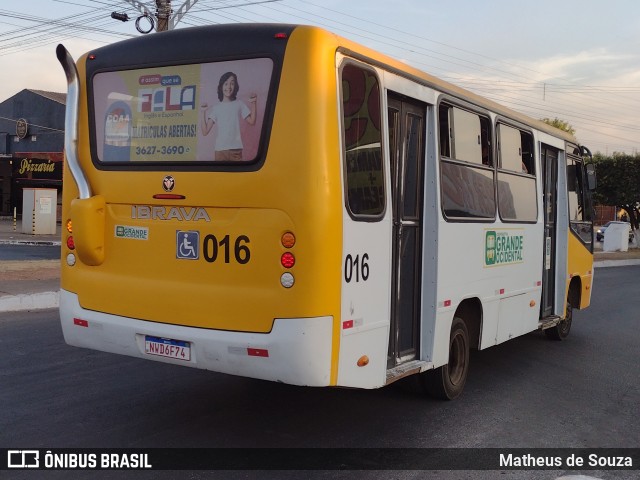 Grande Ocidental 016 na cidade de Novo Gama, Goiás, Brasil, por Matheus de Souza. ID da foto: 10361492.