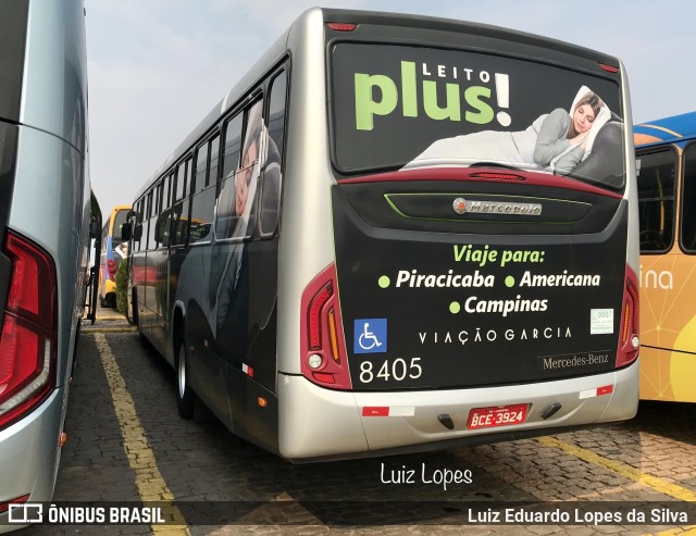 Viação Garcia 8405 na cidade de Londrina, Paraná, Brasil, por Luiz Eduardo Lopes da Silva. ID da foto: 10362129.