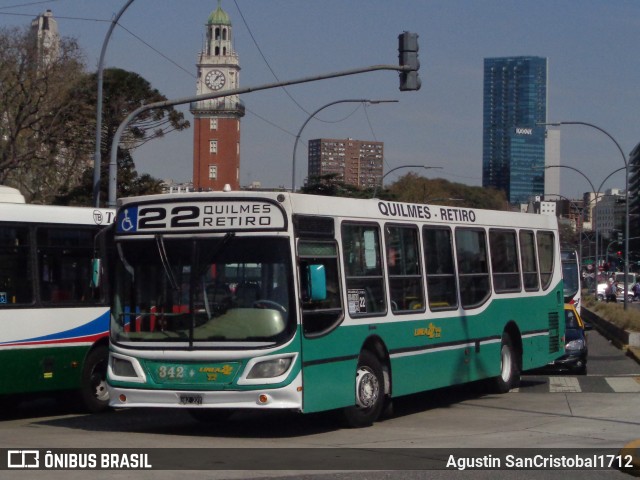 Linea 22 342 na cidade de Ciudad Autónoma de Buenos Aires, Argentina, por Agustin SanCristobal1712. ID da foto: 10365081.